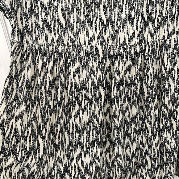 Zara Black and Off-white Dress with Embroidery and Beading Cotton/Linen Blend XL - Picture 7 of 15